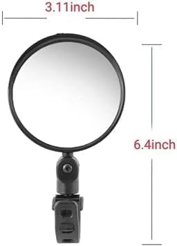 2Pcs Black Adjustable Rear View Mirror for Bikes, Universal Rearview Mirror for Handlebars, Wide Angle Acrylic Convex Mirrors for Safe Adult Bikes/Road/Mountain Bike Accessories