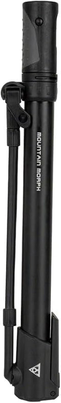 Topeak Mountain Morph Bike Pump – High-Volume Portable Floor Pump for MTB & Gravel Bikes, 160 Psi / 11 Bar Pressure Capacity, Butted Aluminum Barrel, Fold-Out Foot Pad & Flexible Hose