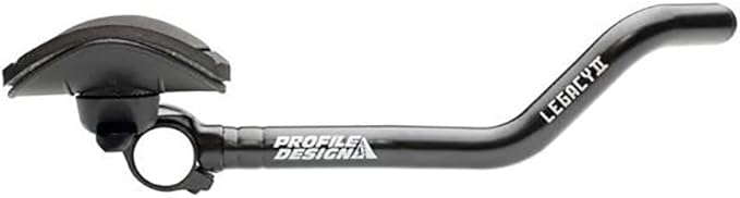 Profile Design Legacy II Aerobars, Aluminum Aerobar Extensions for Triathlon and Time Trial Bikes, Adjustable Armrests, Handlebar Rest for Cycling, Black, One Size