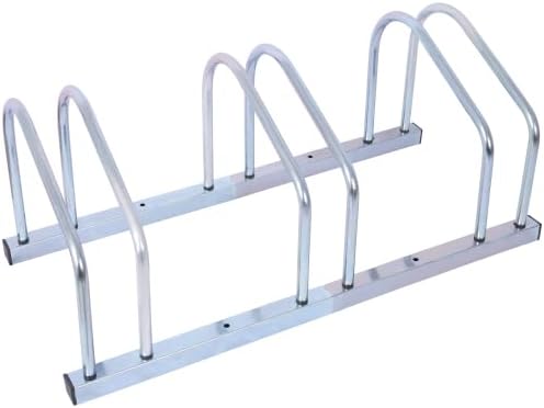LuckyNote 3 Bikes Floor Bike Stand, Bike Parking Rack Garage Bike Storage Stand Indoor/Outdoor 22-28" Wheel Stand, Max. Tire Width 2.15" (galvanization)