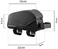 Top Tube Bike Frame Bag Magnetic Switch Waterproof Bikepacking Bicycle Storage Bag for Gravel Road Bike (Black)