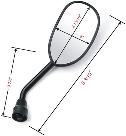 XYZCTEM Black Retro Style Side Rearview Mirror w/ 7/8" Handlebar Mount 8mm Adaptor For Mountain Bike BMX Bicycle Motorcycle Dirt Bike ATV Cruiser Chopper-Pair
