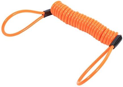 Disc Lock Cable, Motorcycle Bike Alarm Disc Lock Antitheft Security Spring Reminder Coil Cable(Orange)