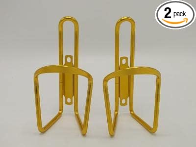 Gold Water Bottle Cage Pair Road Mountain Hybrid Confort Cruiser Bike Frame Mount Aluminum Alloy