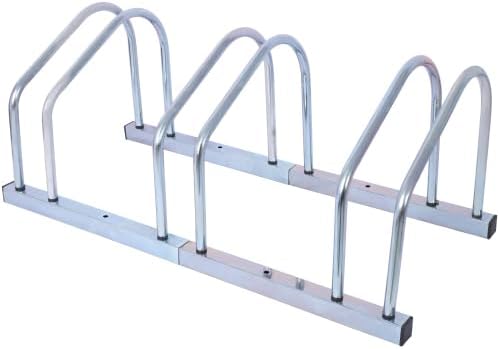 LuckyNote 3 Bikes Floor Bike Stand, Bike Parking Rack Garage Bike Storage Stand Indoor/Outdoor 22-28" Wheel Stand, Max. Tire Width 2.15" (galvanization)