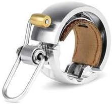 Knog Oi Luxe Bike Bell – Sleek Low Profile Bicycle Bell for Adults, Durable Metal & Vegan Leather, Clear Tone, Easy Install for Flat Bars & Drop Bars (Small 22.2mm / Large 23.8–31.8mm)