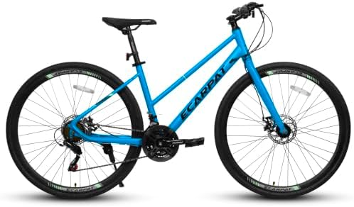 A28250 700C Road Hybrid Bike for Adult, 21-Speed Road Bike Road Bicycle Carbon Steel Frame/Dual-Disc Brakes/Multiple Colors