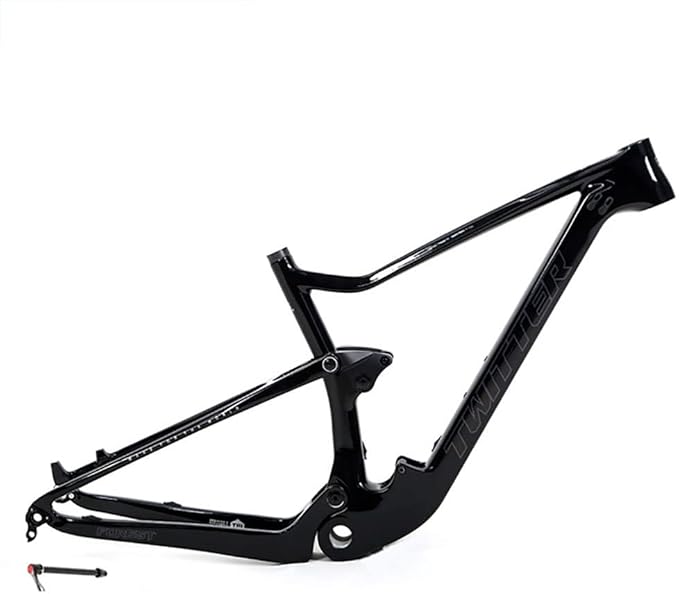 27.5er 29er Bike Frame Disc Brake Carbon Suspension Frame Travel 120mm Trail Mountain Bike Frame 15''/17''/19'' Boost Thru Axle Frame 12x148mm(Black,27.5 * 17'')