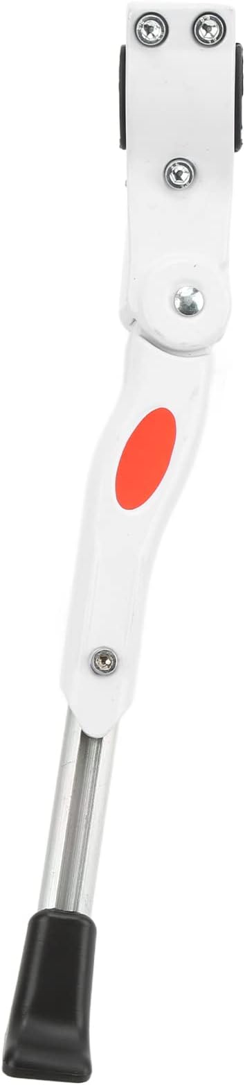 Bike Kickstand, Aluminum Alloy Adjustable Non Slip with Red Fluorescent Warning, Bicycle Kickstand for Mountain Road Bikes 22 27 Inch 700c White for Commuters Cyclists Travelers