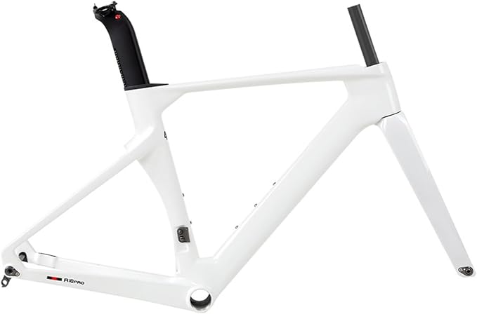Carbon Road Bike Frameset 700C Disc Brake Racing Bike Frame Thru Axle 12 * 100/12 * 142mm Breaking Wind Frame 43.5/46/48/50/52/54/56CM Internal Routing