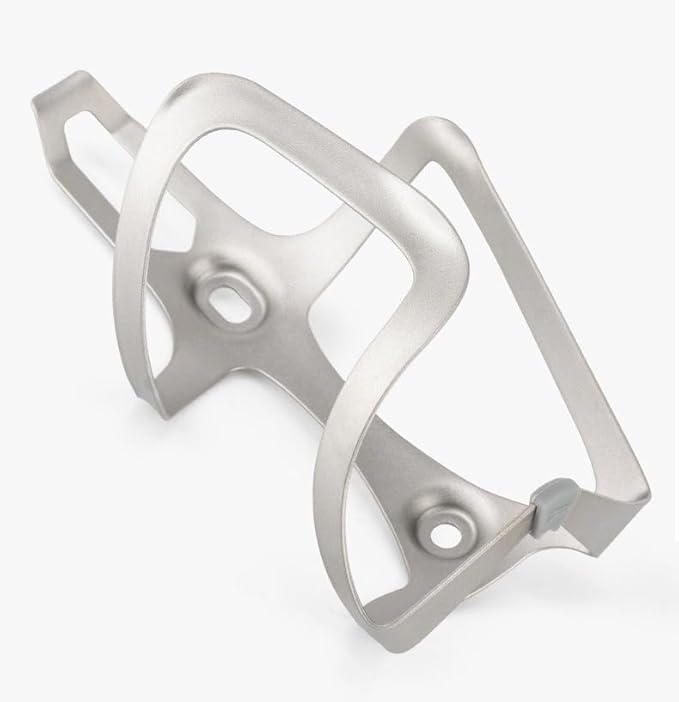 1 Pack Titanium Bike Water Bottle Cage- Ultra Lightweight 33g, Road & Mountain Bike Compatible, Corrosion-Proof, Delicate Metallic Silver Matte Texture - for Cycling, Gravel, Bikepacking