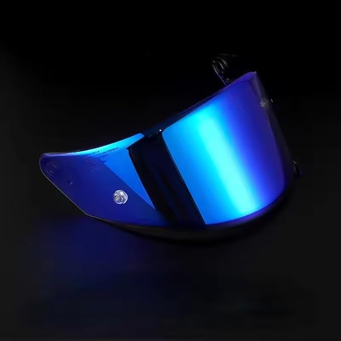 Motorcycle Helmet Visor Replacement Shield for KYT NFR NX NZ, Helmet Face Wind Shield Visor Lens, Motorbike Helmet Visor Sun Protection Anti-Fog Accessories,B Blue