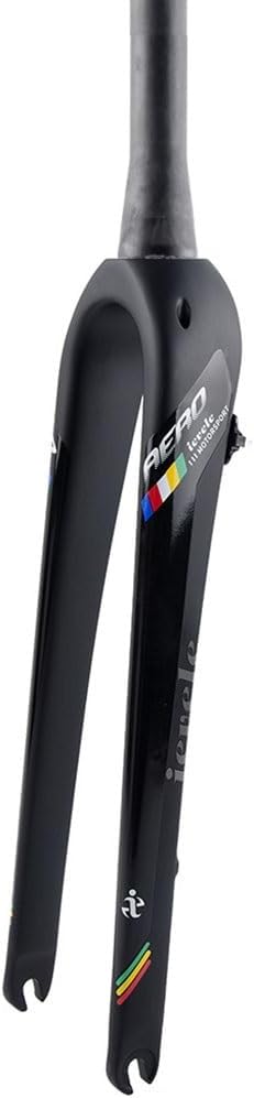Gravel Bike Fork 700C Carbon Fiber Rigid Fork 1-1/8 Straight/Tapered Tube Disc Brake Road Bike Fork Lightweight 9mm QR Hard Forks(Black,Tapered)