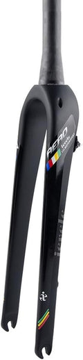 Gravel Bike Fork 700C Carbon Fiber Rigid Fork 1-1/8 Straight/Tapered Tube Disc Brake Road Bike Fork Lightweight 9mm QR Hard Forks(Black,Tapered)