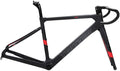 700c Road Bike Carbon Frameset Disc Brake Racing Frame 45/48/51/54CM BB86 Thru Axle 100/142mm Internal Routing(Black Red,54CM)