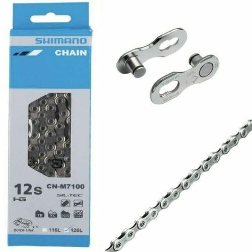 Shimano SLX CN-M7100 SLX Chain with Quick Link, 12-Speed, 126L,Silver