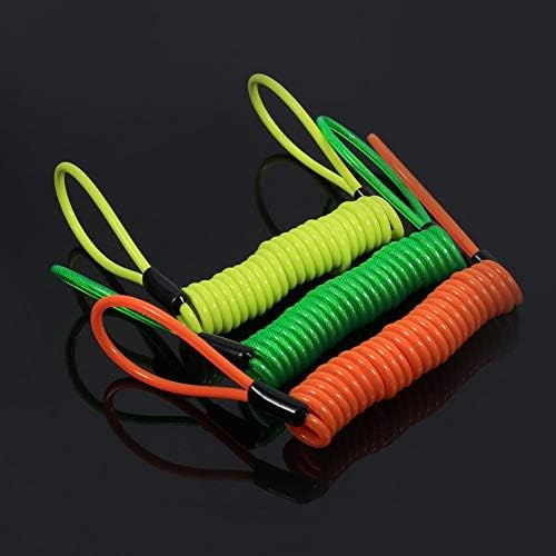 Disc Lock Cable, Motorcycle Bike Alarm Disc Lock Antitheft Security Spring Reminder Coil Cable(Orange)