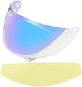 HJ-34P Helmet Visor Replacement for HJC C10.Motorcycle Helmet Shield UV Protection Compatible with HJC C10 (Revo Clear Blue+Anti Fog Film)