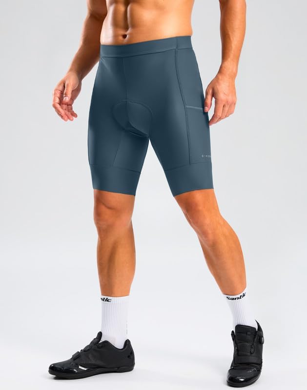 Bikewa Men's Bike Shorts 4D Padded Cycling Shorts for Men Road Riding Biking Bicycle Zipper Pockets