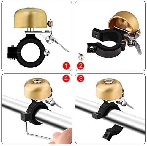 Greallthy Bike Bell Classic Brass Bicycle Bell,Bike Bells for Adults Kids, Loud Retro Bell for Road & Mountain Bikes, Universal Handlebar Fit