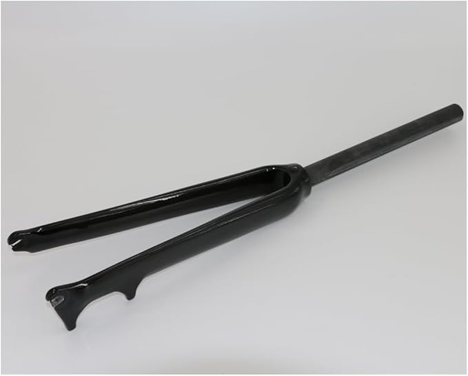Road Bike Carbon Fiber Front Fork Disc Brake Front Fork 700C Full Carbon Fiber Straight Tube, Bright Black