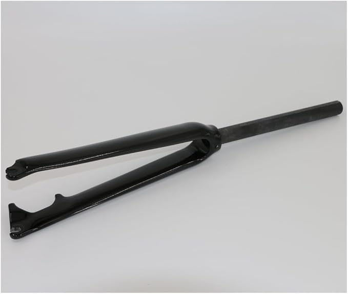 Road Bike Carbon Fiber Front Fork Disc Brake Front Fork 700C Full Carbon Fiber Straight Tube, Bright Black