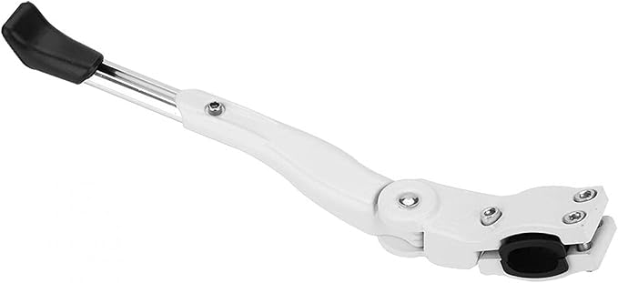 Keenso Kick Stand Stand, White Aluminum Alloy Bike Cycling Kick Stand Fits for 16" 20" 24" 26" Mountain Road Bike