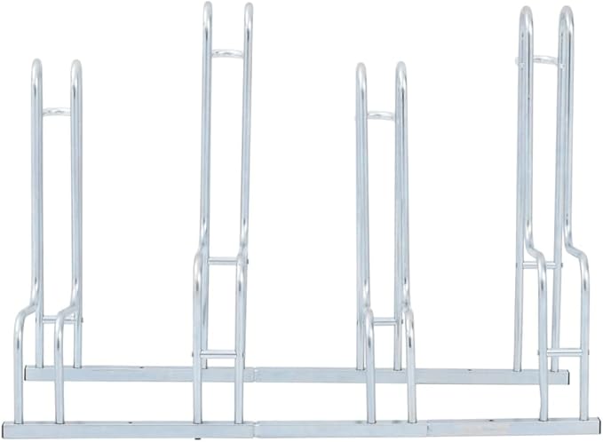 Galvanized Steel Floor Freestanding Bicycle Stand for 4 Bikes, 4 Bikes Floor Bike Stand, Bike Floor Parking Rack for Indoor & Outdoor Garage Storage,-869