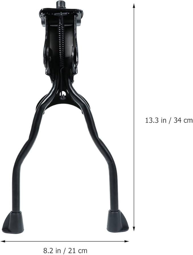 Bike Kickstand, Bike Stand, Double Leg Iron Bicycle Kick Stand for Mountain Bike Road Bicycle, Bicycle Stand Suitable for Bicycles from 26 "-28", Height Adjustable, Iron, Black