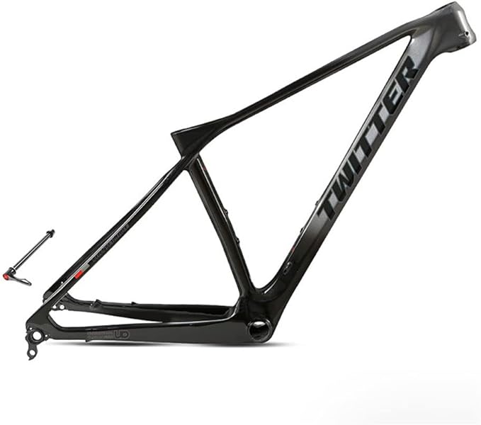 Carbon Fiber Bike Frame 27.5er 29er XC Hardtail Mountain Bike Frame 15''/17''/19'' Disc Brake Frame Thru Axle 148mm Universal 142mm(Dark Grey,27.5 * 17'')