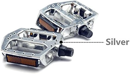 BlueSunshine Bike Pedals Set 9/16" for Mountain Bike, Aluminium Alloy Bearing Platform Pedals for BMX MTB Road Bicycle. Lightweight but Strong and Durable Alloy Flat Platform Pedals