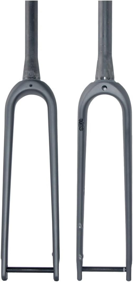 Gravel Bike Rigid Fork Full Carbon Fiber Road Bikes Fork 700C Disc Brake Bike Front Fork Thru Axle 12X100mm 28.6mm 1-1/8" Threadless Straight/Tapered Tube Hard Fork(Matte Black,Tapered)