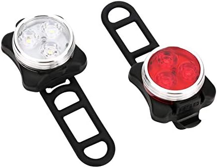 USB Rechargeable Bike Light Set, Super Bright, Bike Lights Front and Back, Waterproof, 4 Light Modes (2 Cables, 2 Straps).