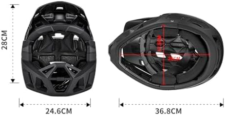 Lixada Adult Bike Helmet, Full Face Mountain Bike Helmet Lightweight Bicycle Helmet with Pads & Visor, Comfort Cycling Helmet Racing Downhill MTB Helmet for Men Women