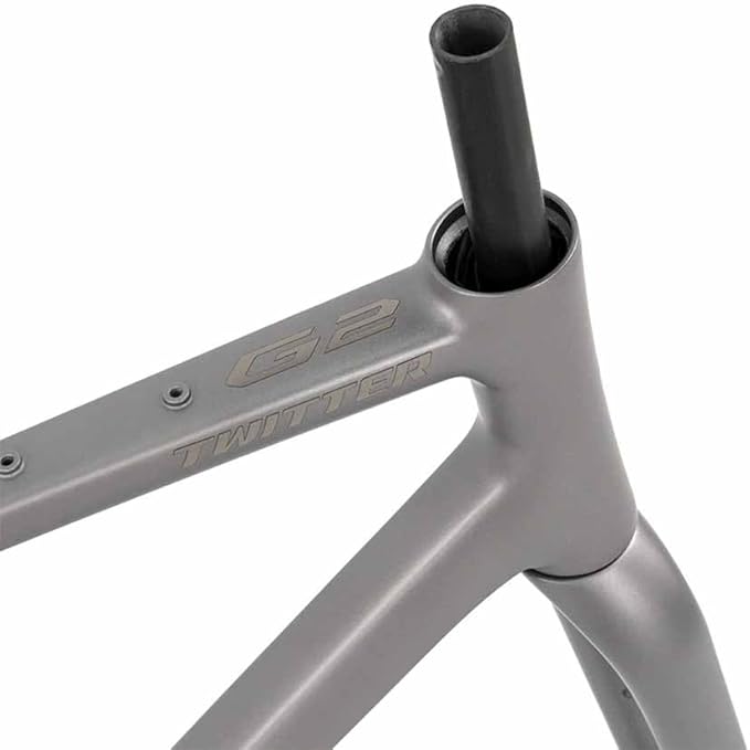 700C Gravel Road Bike Frameset 45cm 48cm 51cm 54cm Aluminum Alloy Disc Brake Frame F12*100MM R12*142mm Thru-Axle Frame with Carbon Fiber Fork BSA BB68mm XC/ATV(White,54cm)