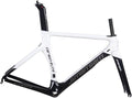 700c Road Bike Frameset Carbon C Brake Racing Frame QR 100/130mm Internal Routing Rame Set 46/48/50/52/54CM (Color : White A, Size : 46cm)