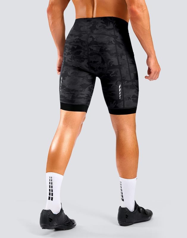 Bikewa Men's Cycling Shorts 7" 4D Padded Bike Shorts for Men Road Biking Bicycle Riding Cycle Biker Phone Pockets