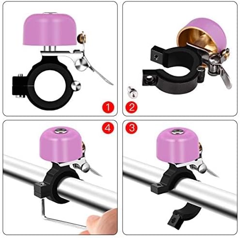Greallthy Bike Bell Classic Brass Bicycle Bell,Bike Bells for Adults Kids, Loud Retro Bell for Road & Mountain Bikes, Universal Handlebar Fit