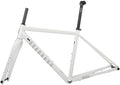 700C Road Bike Frameset Gravel Bike Frame 44cm/47cm/50cm/53cm/56cm Aluminum Alloy Disc Brake Frame with Carbon Fibre Fork Thru Axle F12*100mm R12*142mm Internal Routing(White,53cm)