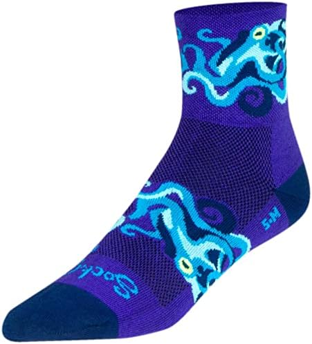 SockGuy Women's 3in Crazy Eights Cycling/Running Socks (Crazy Eights - S/M)