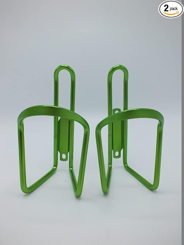 Green Water Bottle Cage Pair Road Mountain Hybrid Confort Cruiser Bike Frame Mount Aluminum Alloy