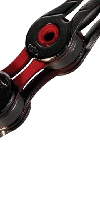 KMC 10-Speed DLC10 Series High-Performance Chain | for Road/Mountain/Gravel | Shimano, SRAM, and Campagnolo Compatible | 116 Links, Missing Link Included | Red