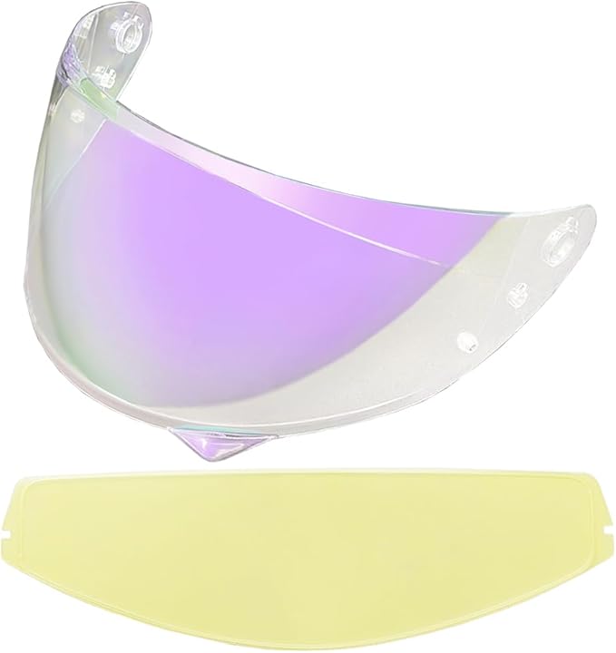 HJ-34P Helmet Visor Replacement for HJC C10.Motorcycle Helmet Shield UV Protection Compatible with HJC C10 (Revo Clear Purple+Anti Fog Film)