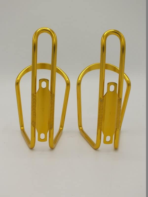 Gold Water Bottle Cage Pair Road Mountain Hybrid Confort Cruiser Bike Frame Mount Aluminum Alloy