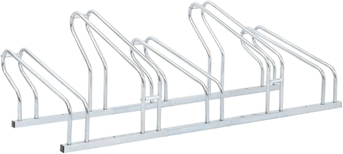 Galvanized Steel Floor Freestanding Bicycle Stand for 5 Bikes, 5 Bikes Floor Bike Stand, Bike Floor Parking Rack for Indoor & Outdoor Garage Storage,-874