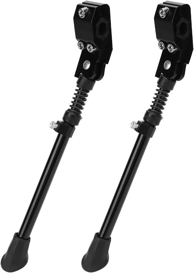 2PCS Adjustable Bike Kickstand 22-41cm - Aluminum Alloy Side Stand for Mountain, Road & Folding Bicycles, Non-Slip Support for 16"-700C Wheels