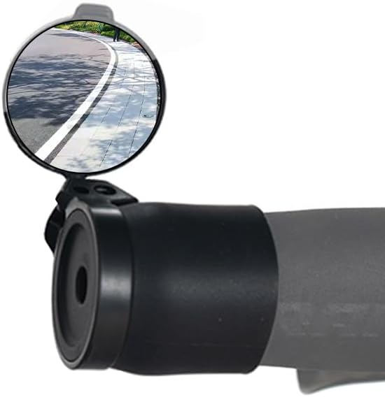 Bicycle Mirror for Handlebars, Mini Foldable Rear View Mirror, Rubber Mounting Sleeve for Handlebars, 360°Rotatable Universal Bicycle Mirror for Mountain Bike