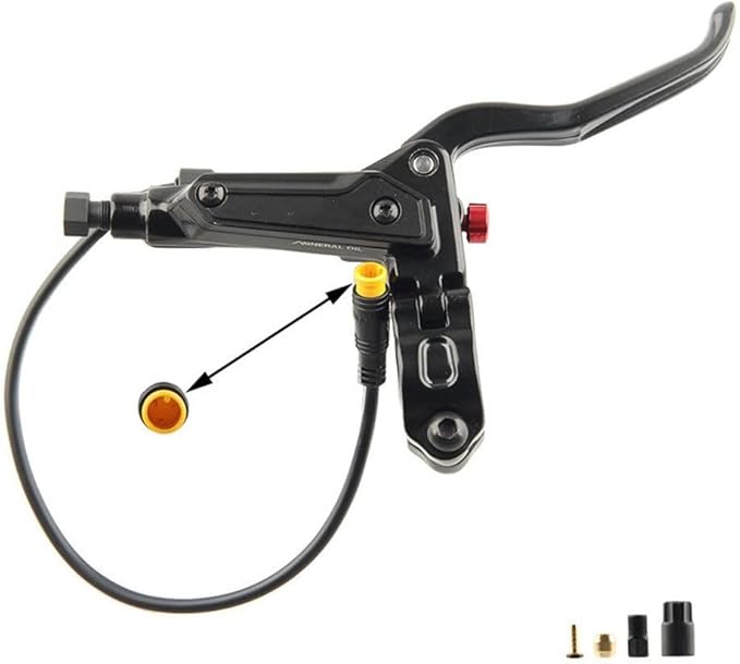 Hydraulic Disc Brakes, Aluminum Alloy Hydraulic Brake Lever GT267 Power Off Brake Handle 3 Pin for Ebike/Folding Bike/Scooter/Fat Bike(Right)