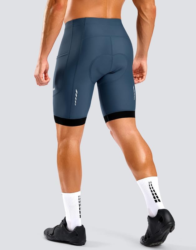 Bikewa Men's Cycling Shorts 7" 4D Padded Bike Shorts for Men Road Biking Bicycle Riding Cycle Biker Phone Pockets
