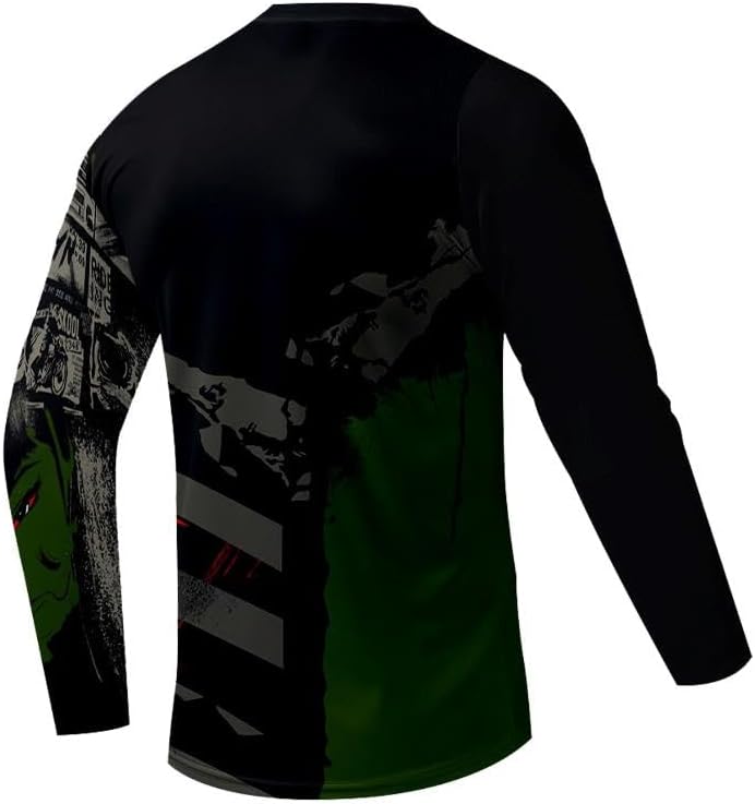 Men's MTB Shirt Long Sleeve Off-Road Motocross Cycling Jersey Mountain Bike Shirts Quick-Dry Moisture Wicking